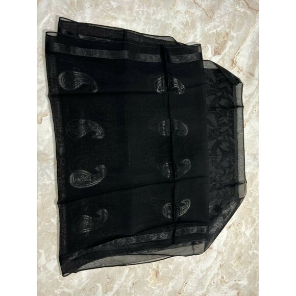 Black color sheer scarf  New100% polyester - Picture 4 of 5